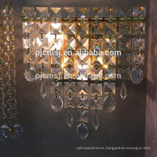 lámpara de pared de lujo de cuentas de cristal con decoración de metal dorado CMF - 002